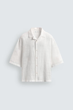 CAMISA RELAXED FIT ALGOD?N - LINO / Blanco - Zara фото 7