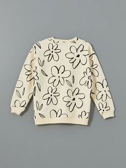 Bisiklet Yaka ?i?ekli K?z ?ocuk Sweatshirt - Waikiki фото 2