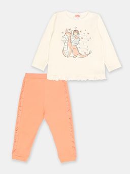 CRB wear/CSNG 90157-21-347 Комплект для девочки (джемпер, брюки),экрю/Ex.Cherubino