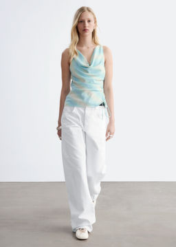 Top con cuello chal y cord?n de ajuste - H&m фото 5