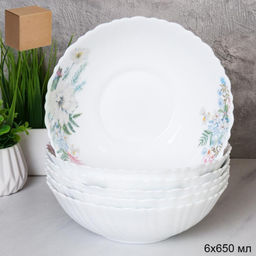 Набор суповых тарелок 6 штук 650 мл 175 мм / TW-70 (7327) /уп 8/ Лесная композиция