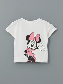 Minnie Mouse Bask?l? K?z Bebek Ti??rt ve ?ort 2li