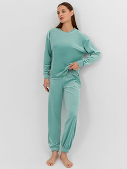 Комплект женский велюровый зеленый - Mark formelle фото 9