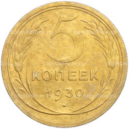Монета 5 копеек 1930 года