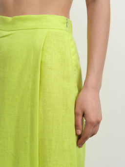 Юбка-брюки льняная 10990 лайм