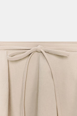 PANTAL?N ANCHO VOLANTE CINTURA / Beige - Zara фото 7