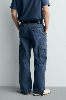 PANTAL?N CARGO RELAXED FIT LAVADO / Azul - Zara фото 3