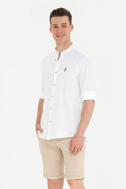 U. S. Polo Assn / Мужская белая рубашка с длинным рукавом - U.s. polo assn фото 3