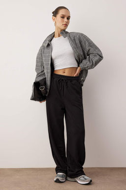 Siyah Beli Lastikli Basic Jogger Kordonlu Orme Esofman Alt? TWOAW26EA00016 - Trendyolmilla фото 6