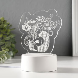 Светильник 3D RISALUX Люблю тебя любить, LED-ночник, RGB, от сети