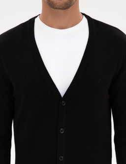 Siyah Slim Fit Basic D__meli Triko H_rka - Pierre cardin фото 6