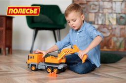 Алмаз, автомобиль-экскаватор инерционный (в сеточке) - Полесье фото 8