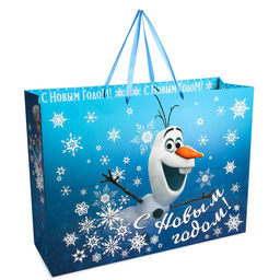 Пакет подарочный ламинированный, 61 х 46 х 20 см С Новым Годом!, Холодное сердце - Disney фото 2