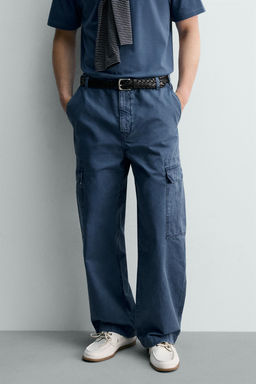 PANTAL?N CARGO RELAXED FIT LAVADO / Azul - Zara фото 2