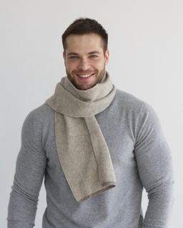 Шарф из шерсти в полоску серый