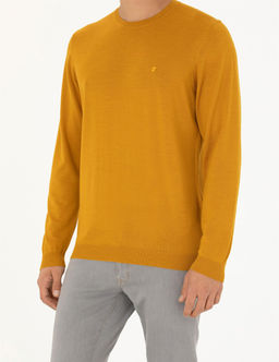 Safran Slim Fit Bisiklet Yaka Y_n Kar___ml_ Basic Triko Kazak - Pierre cardin фото 6