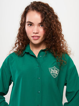 Nak??l? Uzun Kollu Poplin Kad?n G?mlek Tunik