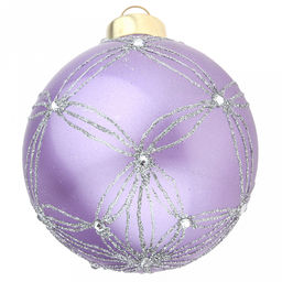 Елочная игрушка шар стеклянная д8см, сиреневый металлик, ручная художественная роспись, подарочная упаковка (Россия) - Домашняя мода фото 4