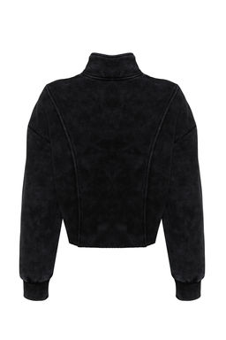 TRENDYOLMILLA Antrasit Eskitme/Soluk Efektli Rahat Kesim Crop Kal?n Ici Polarl? Orme Sweatshirt TWOAW24SW00243 фото 8