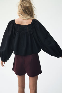 Blusa de algod?n con ribetes de encaje - H&m фото 4