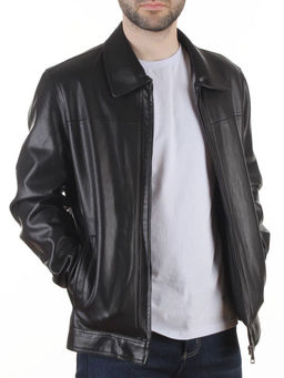 P-2119 BLACK Куртка демисезонная мужская (эко-кожа)