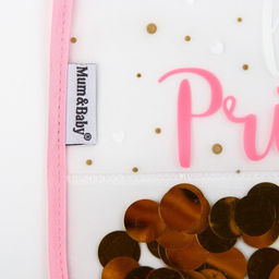 Нагрудник для кормления M&B «Little» непромокаемый на липучке, внутри с конфетти, виды МИКС