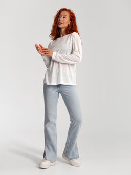 Лонгслив женский дэворэ МАЛИБУ БЕЛЫЙ - Domtrik фото 3