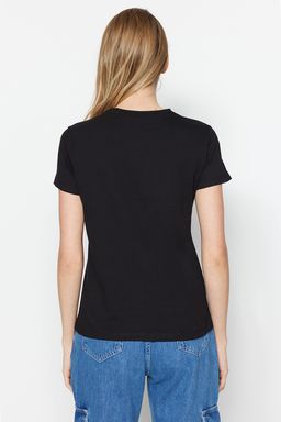 TRENDYOLMILLA Kahverengi-Bej-Haki Cizgili 3lu Paket Basic Bisiklet Yaka Orme T-Shirt TWOSS20TS0146  фото 14