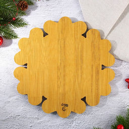 Менажница деревянная новогодняя Снежинка, 25?25 см - Дорого внимание фото 4