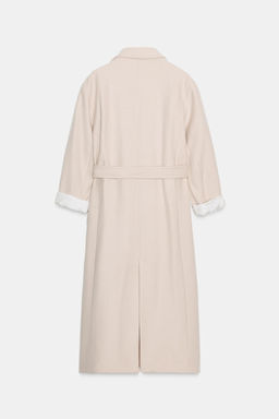 LONG WOOL COAT WITH BELT - Zara фото 8