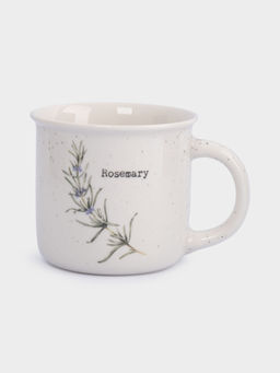 Кружка, 370 мл, фарфор N, белая, в крапинку, Розмарин, Herbarium new