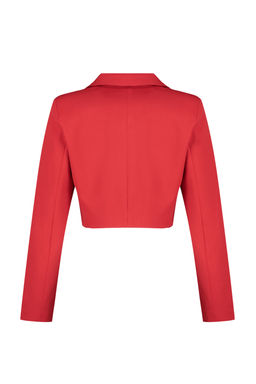 TRENDYOLMILLA Siyah Crop Astarl? Dokuma Blazer Ceket TWOAW22CE0086  фото 8