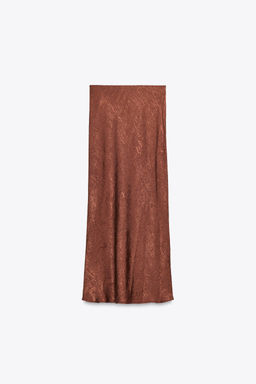 CRINKLED EFFECT SATIN MIDI SKIRT - Zara фото 8