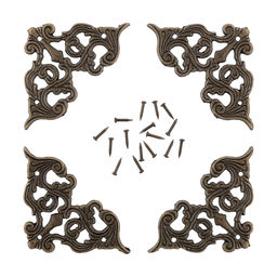 Промысел WF-007 Фурнитура для декоративной отделки накладка 4.5х4.5 см 1 х 4 шт. №01 бронза