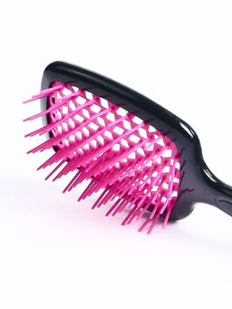 Kristaller Расчёска массажная для быстрой сушки волос WS023, черно-розовый, пластик, 20,5 см