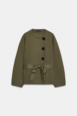 SHORT KNIT COAT WITH BELT - Zara фото 5