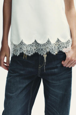 SATIN BANDEAU TOP WITH LACE - Zara фото 3