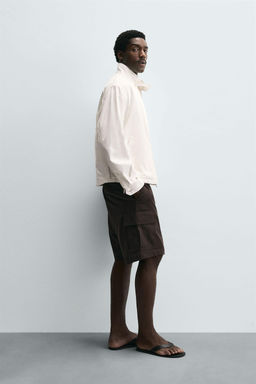 LYOCELL-COTTON CARGO BERMUDA SHORTS - Zara фото 4
