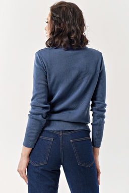 Водолазка из полушерстяной пряжи джинсовая