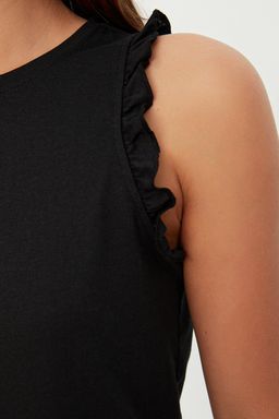 Trendyolmilla Siyah %100 Pamuklu F?rf?rl? Sortlu Orme Pijama Tak?m? THMSS22AU0304 фото 12