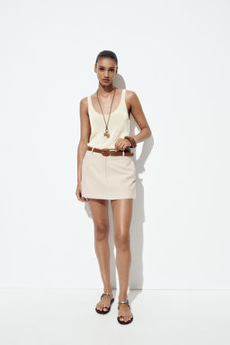 STRIPED CULOTTES WITH BELT