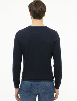 Lacivert Slim Fit Bisiklet Yaka Triko Kazak - Cacharel фото 4