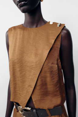 SATIN CROSSOVER TOP - Zara фото 14