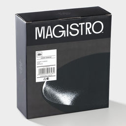 Тарелки глубокие Magistro Carbon, 17.5×15 см, набор 2 шт., фарфор, чёрные
