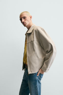 CAZADORA RELAXED FIT BOLSILLOS / Blanco roto - Zara фото 6