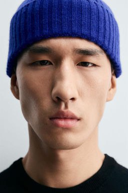 WOOL BLEND KNIT BEANIE
