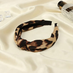 Цена за 2 шт. Ободок для волос QF «Кокетка», 3 см, тёмный лео