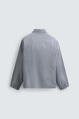 SOBRECAMISA RELAXED FIT ALGOD?N - LINO / Azul - Zara фото 8