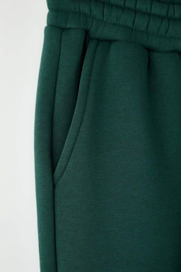 Yesil Un?sex Regular/Normal Kesim Paca Lastikli Ici Polar Esofman Alt? TMNAW22EA0346