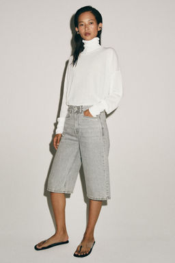 BERMUDA DENIM TIRO MEDIO ZW COLLECTION / Gris